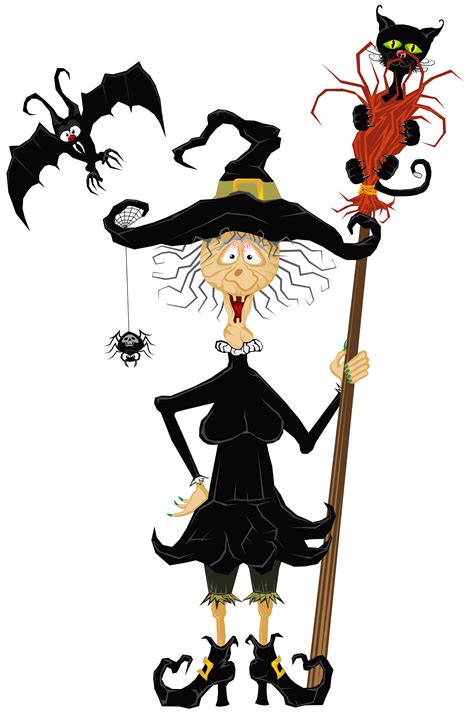 Witch cartoon clipart for halloween